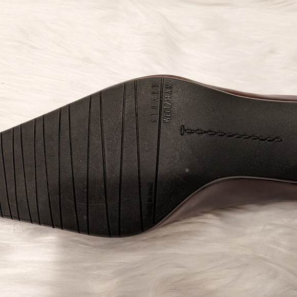 Vintage Stuart Weitzman Brown Loafer Pumps w/ Square Toe & Bow - Size 7M - Picture 11 of 13